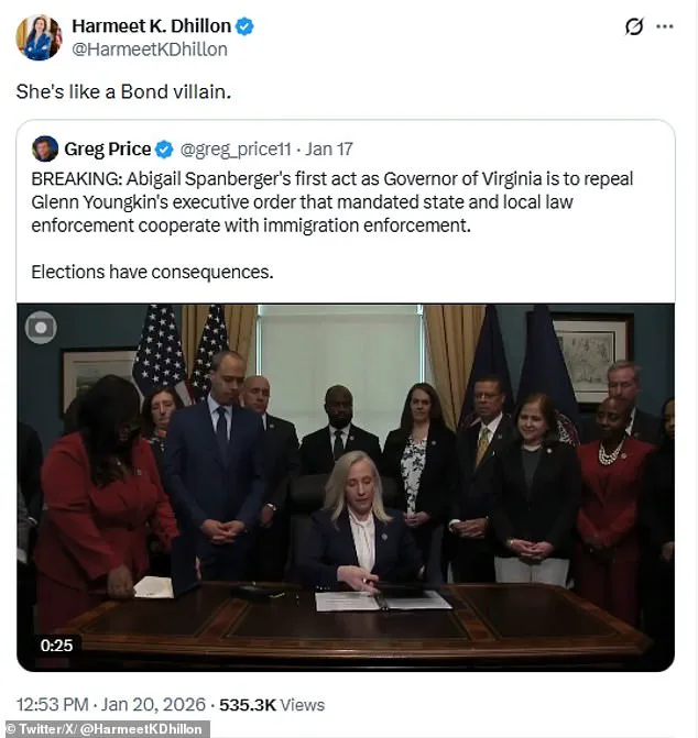 Controversial Policies Spark Firestorm as New Virginia Governor Abigail Spanberger Faces Backlash Over Broken Campaign Promises
