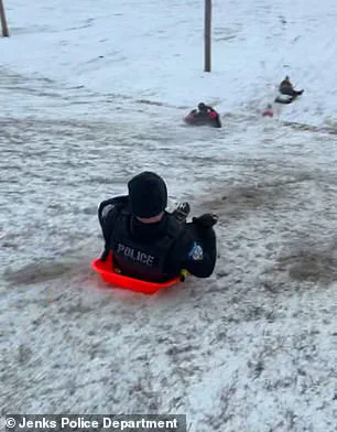 Oklahoma Police Officer Accidentally Sledding into Child in Viral Video Highlights Winter Weather Challenges